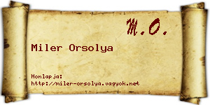 Miler Orsolya névjegykártya